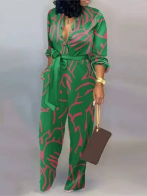 Women Fashion Letter Print Long Sleeve Jumpsuit - Image 3