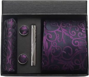 100% Silk Necktie Paisley Floral Mens Tie - Image 9