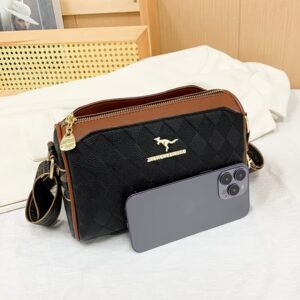 Classic Designer PU Leather Crossbody Bag for Women Travel Handle Handbag Fashion Shoulder Messenger Bag Ladies Small Flap Bag