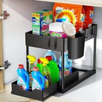2 Tier Under Sink Organizer Sliding Basket