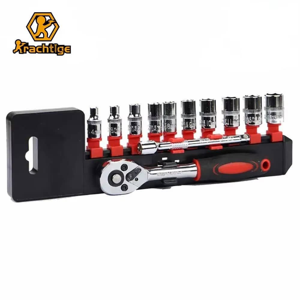 12Pcs 1/4″ Ratchet Socket Wrench Set