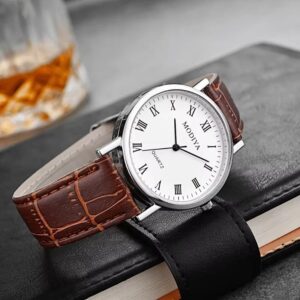 Mens Business Luxury Leather Strap Watch - Image 8