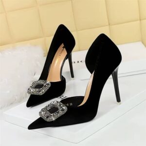 Women Super High Heels Velvet Pumps - Image 3