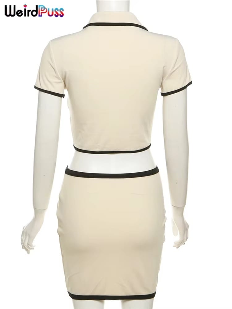 Weird Puss Ribbed Women 2 Piece Set