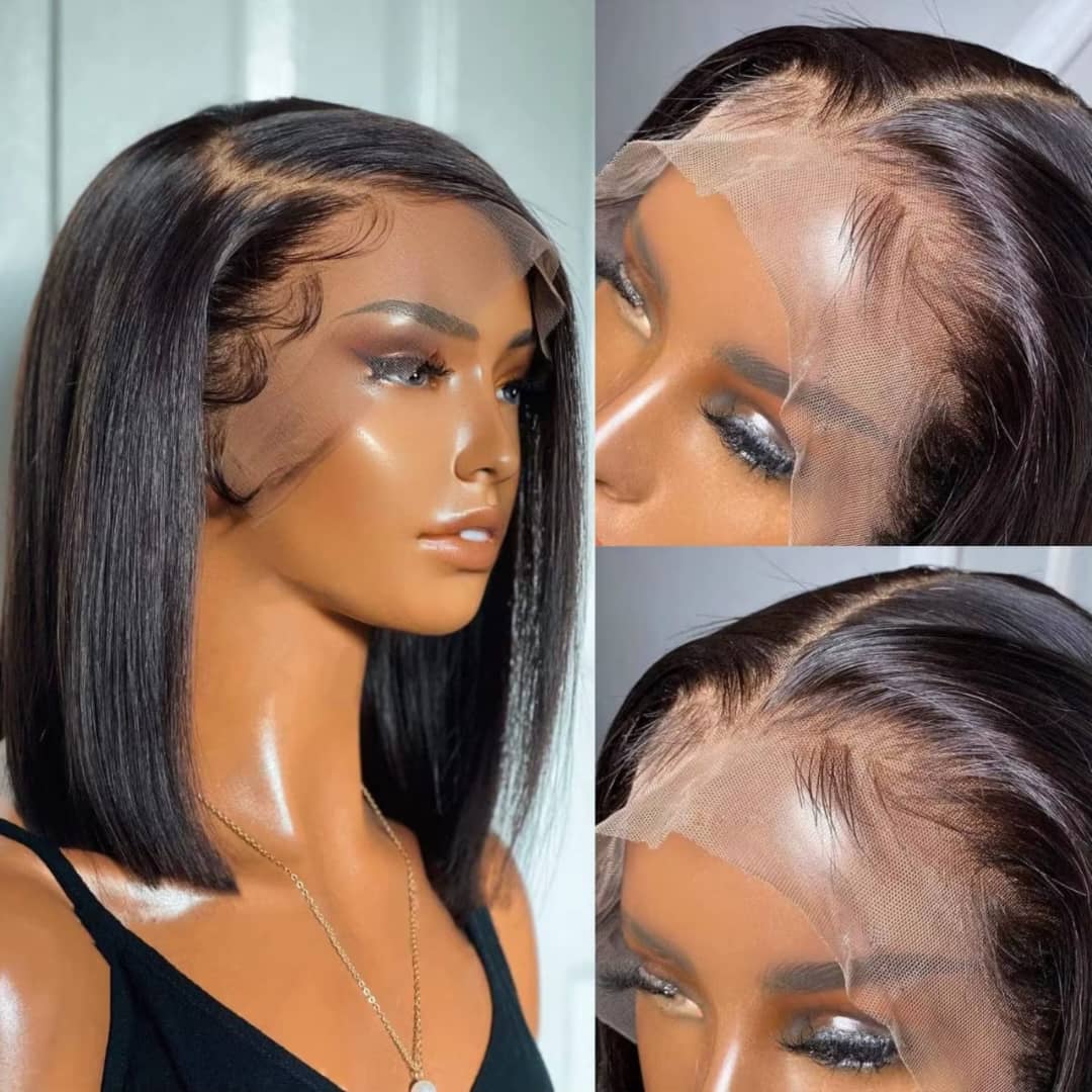 12-Inch Straight Bob Lace Front Wig