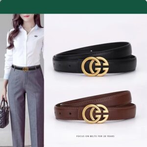 Women Casual Denim Buckle Waistband