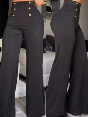 Elegant Casual High Waist Wide Leg Pants - Image 2
