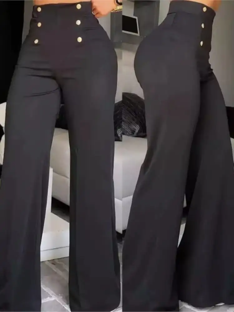 Elegant Casual High Waist Wide Leg Pants