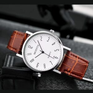 Mens Business Luxury Leather Strap Watch - Image 10