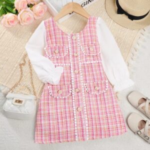 Menoea Girls Autumn Patchwork Dress - Image 4