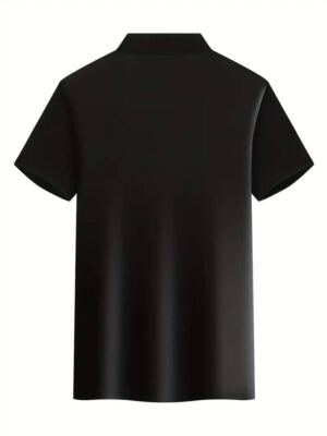 Mens Solid Color Short Sleeve Polo Shirts - Image 2