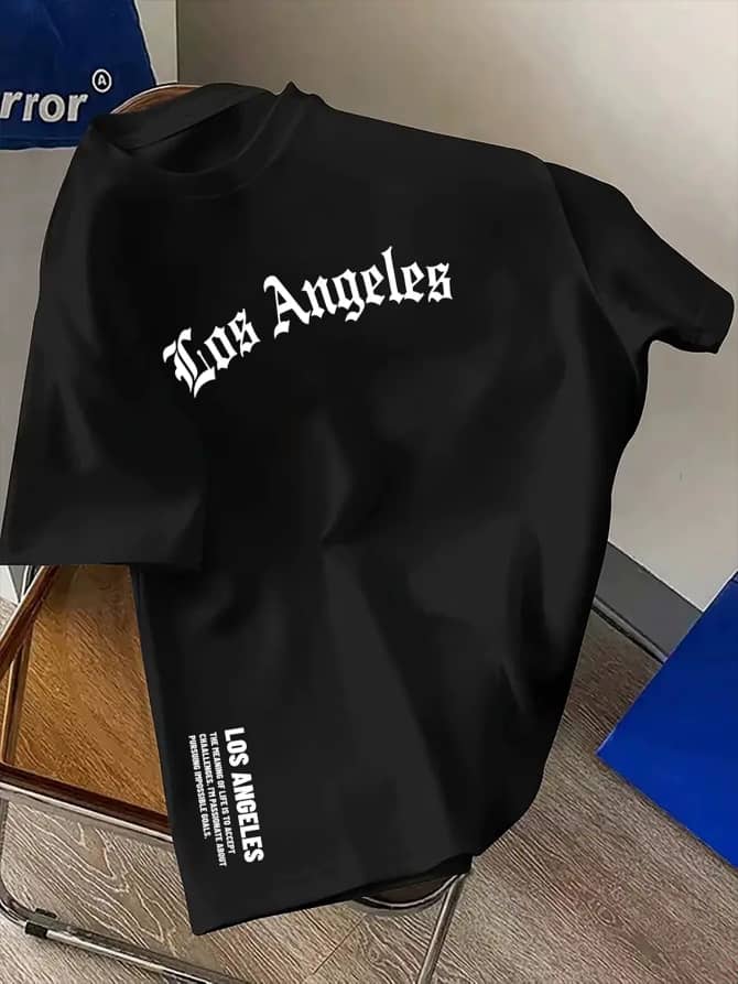 Men’s Loose Cotton Printed T-Shirt