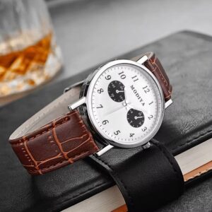 Mens Business Luxury Leather Strap Watch - Image 2