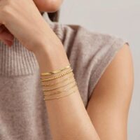 Gold Plated Waterproof Bracelet Set