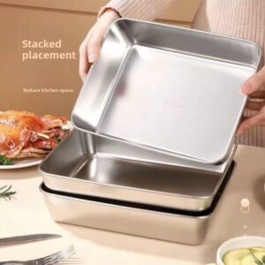 Stainless Steel Rectangle Tray Large Capacity - Image 8