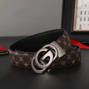 Men's Leather Belt with Metal Alloy Automatic Buckle - Image 2