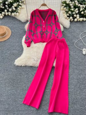 SINGREINY Basics Print Knit Two Pieces Set - Image 2