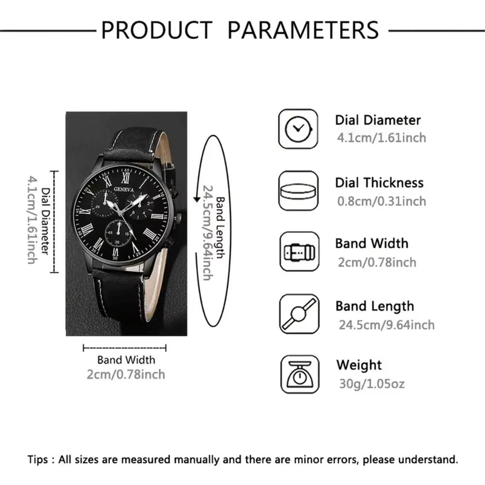 2PCS Couple Fashion Casual Leather Watches