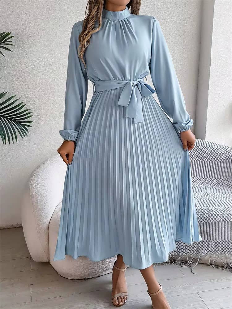 Msfilia Elegant Stand Collar Spring/Summer Long Dress