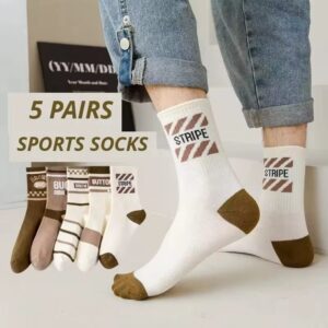 5 Pairs Men’s Vintage Fun Athletic Socks