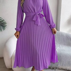 Msfilia Elegant Stand Collar Spring/Summer Long Dress