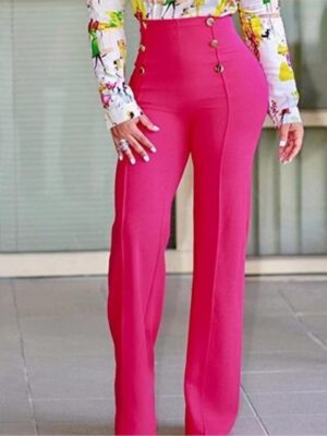 Elegant Casual High Waist Wide Leg Pants - Image 3