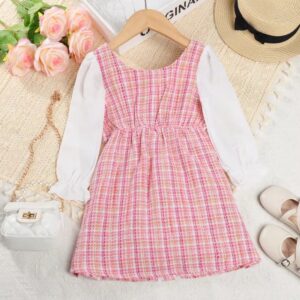 Menoea Girls Autumn Patchwork Dress - Image 3