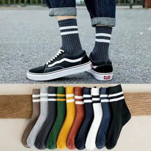 5 Pairs Men’s Vintage Fun Athletic Socks - Image 7