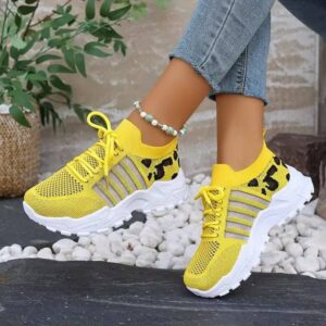Leopard Print Lightweight Breathable Women’s Sneakers - Image 4