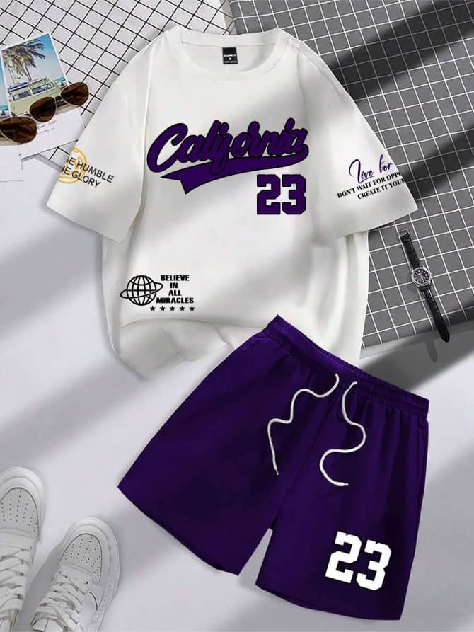 Men’s Printed T-Shirt & Shorts Set