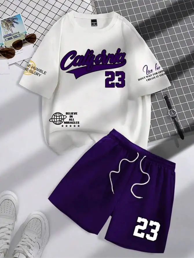 Men’s Printed T-Shirt & Shorts Set
