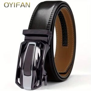 Men Genuine Leather Ratchet Belt - Image 3