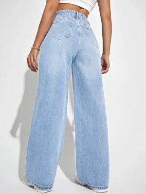 New Women’s Loose Denim Wide Leg Pants - Image 3