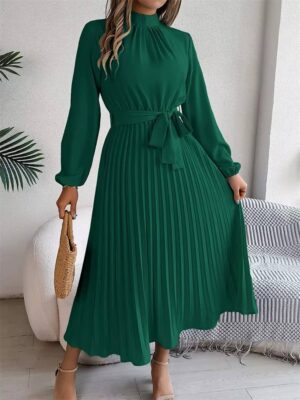 Msfilia Elegant Stand Collar Spring/Summer Long Dress - Image 6