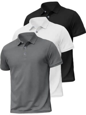 Mens Solid Color Short Sleeve Polo Shirts