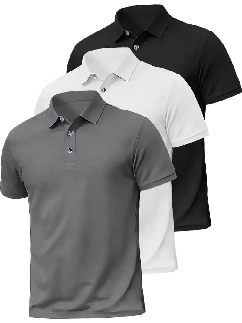 Mens Solid Color Short Sleeve Polo Shirts