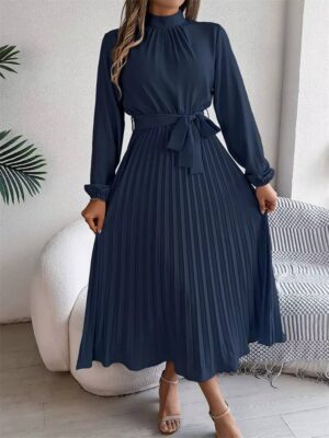 Msfilia Elegant Stand Collar Spring/Summer Long Dress - Image 10
