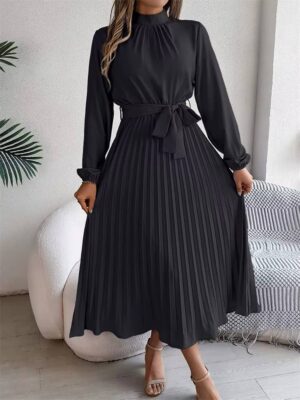 Msfilia Elegant Stand Collar Spring/Summer Long Dress - Image 7