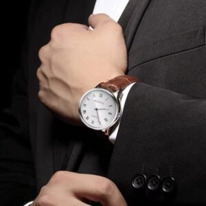 Mens Business Luxury Leather Strap Watch - Image 4