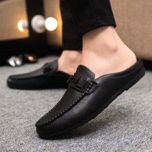 Mens Summer Flat-Bottom Half Slippers