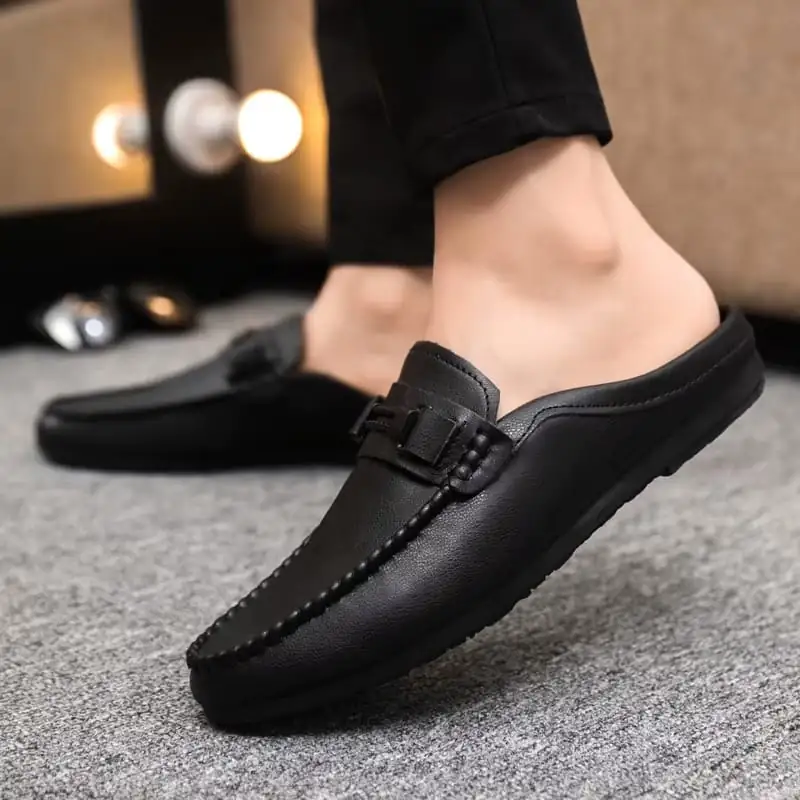 Mens Summer Flat-Bottom Half Slippers