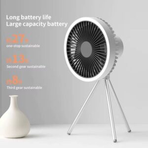 Portable Wireless Tent Electric Ceiling Fan with External LED Lighting Battery - Image 4