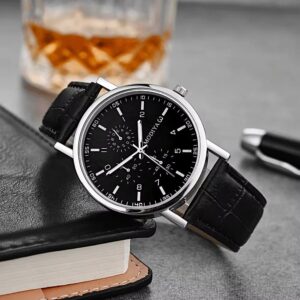 Mens Business Luxury Leather Strap Watch - Image 6