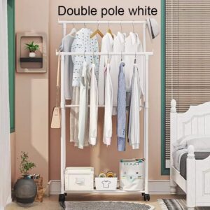 Double-Rod Clothes Rack with Hooks & Wheels - Image 7