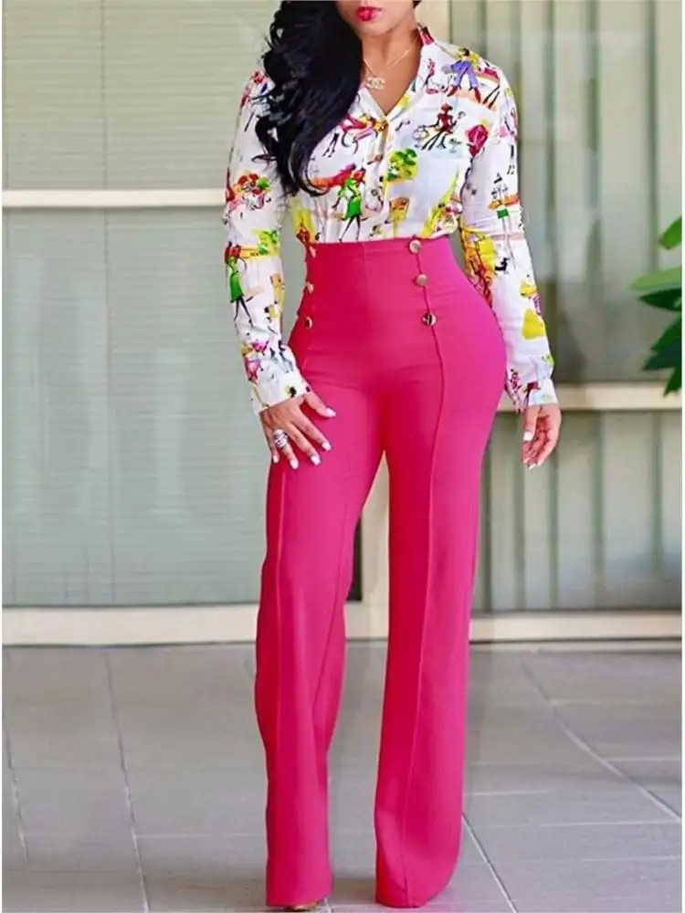Elegant Casual High Waist Wide Leg Pants