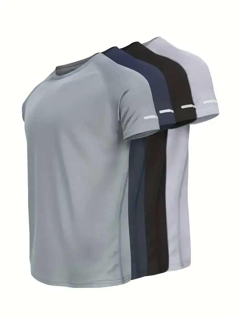 4pcs Mens Breathable Sports T-Shirts