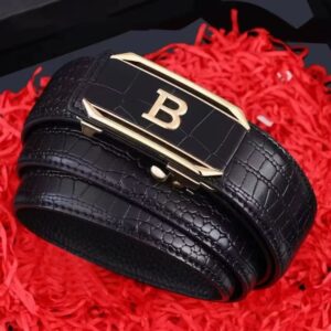 Men’s Luxury Crocodile Pattern Leather Business Belt with Automatic Buckle - Image 4