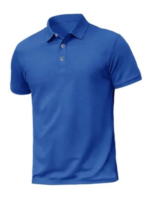 Mens Solid Color Short Sleeve Polo Shirts - Image 9