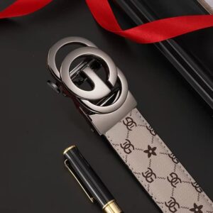 Men's Leather Belt with Metal Alloy Automatic Buckle - Image 6