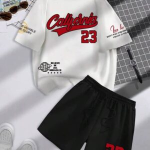 Men’s Printed T-Shirt & Shorts Set